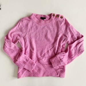 J. Crew Cozy Cute Pink Sweater w/Button Details Size M